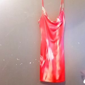 Red tie dye dress